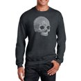 thumbnail image 1 of LA Pop Art Men's Word Art Crewneck Sweatshirt - Dead Inside Skull, 1 of 2