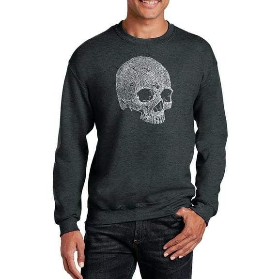 LA Pop Art Men's Word Art Crewneck Sweatshirt - Dead Inside Skull