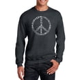 thumbnail image 1 of LA Pop Art Men's Word Art Crewneck Sweatshirt - Different Faiths peace sign, 1 of 2