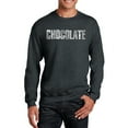 thumbnail image 1 of LA Pop Art Men's Word Art Crewneck Sweatshirt - Different foods made with chocolate, 1 of 2