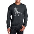 thumbnail image 1 of LA Pop Art Men's Word Art Crewneck Sweatshirt - Dino Pics, 1 of 2