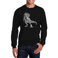 thumbnail image 1 of LA Pop Art Men's Word Art Crewneck Sweatshirt - Dino Pics, 1 of 2