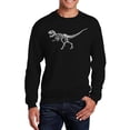 thumbnail image 1 of LA Pop Art Men's Word Art Crewneck Sweatshirt - Dinosaur T-Rex Skeleton, 1 of 2