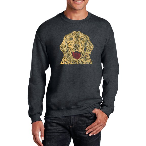 LA Pop Art Men's Word Art Crewneck Sweatshirt - Dog