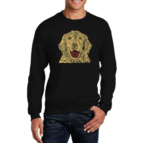 LA Pop Art Men's Word Art Crewneck Sweatshirt - Dog