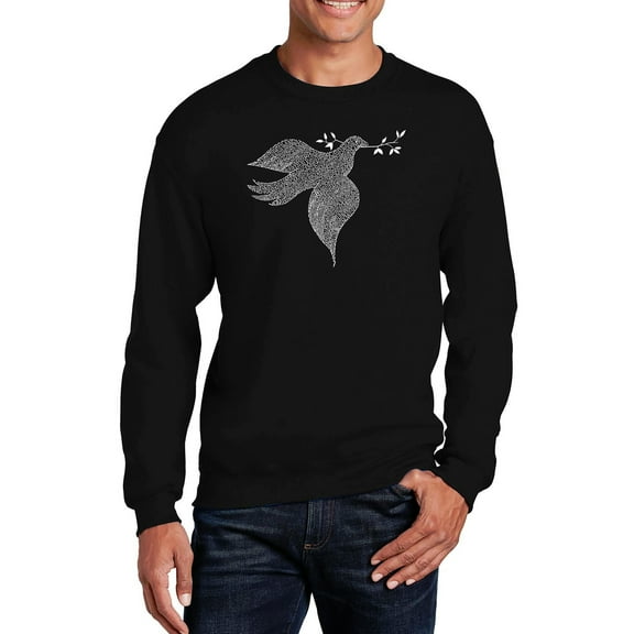 LA Pop Art Men's Word Art Crewneck Sweatshirt - Dove