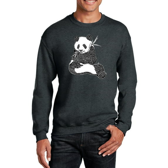LA Pop Art Men's Word Art Crewneck Sweatshirt - ENDANGERED SPECIES