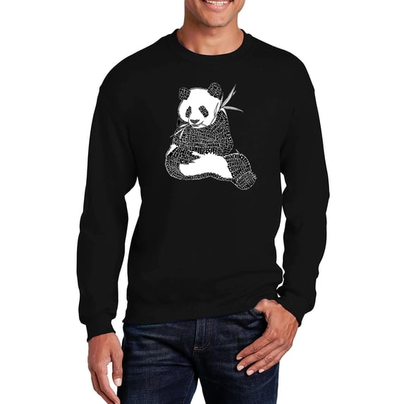 LA Pop Art Men's Word Art Crewneck Sweatshirt - ENDANGERED SPECIES