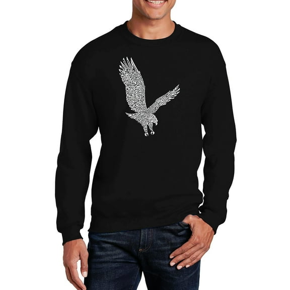 LA Pop Art Men's Word Art Crewneck Sweatshirt - Eagle