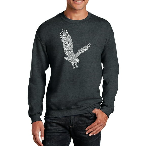 LA Pop Art Men's Word Art Crewneck Sweatshirt - Eagle