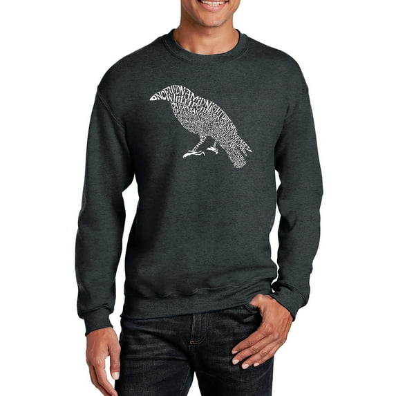 LA Pop Art Men's Word Art Crewneck Sweatshirt - Edgar Allen Poe's The Raven