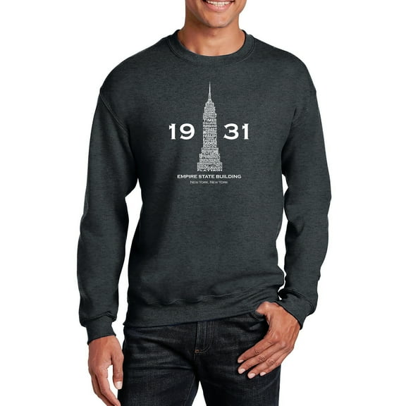 LA Pop Art Men's Word Art Crewneck Sweatshirt - Empire State Building