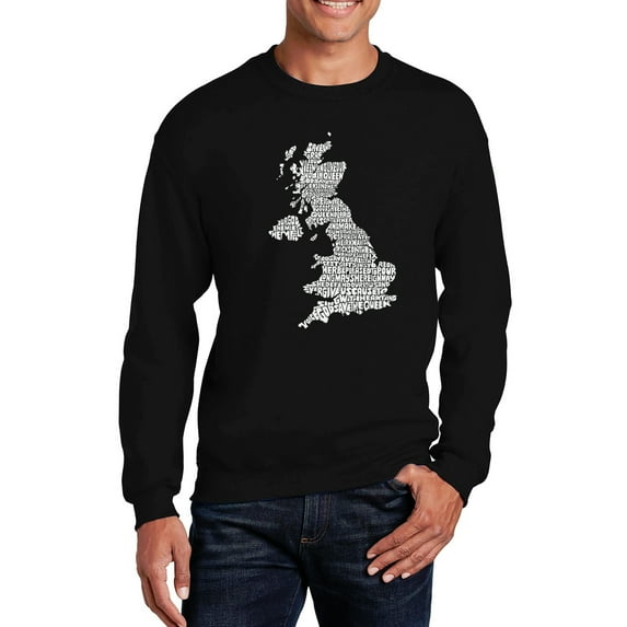 LA Pop Art Men's Word Art Crewneck Sweatshirt - GOD SAVE THE QUEEN