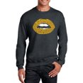 thumbnail image 1 of LA Pop Art Men's Word Art Crewneck Sweatshirt - Gold Digger Lips, 1 of 2