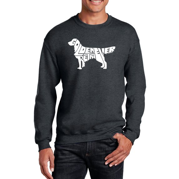 LA Pop Art Men's Word Art Crewneck Sweatshirt - Golden Retreiver