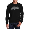 thumbnail image 1 of LA Pop Art Men's Word Art Crewneck Sweatshirt - Guitar Head, 1 of 2