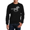 thumbnail image 1 of LA Pop Art Men's Word Art Crewneck Sweatshirt - Horse Breeds, 1 of 2