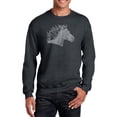 thumbnail image 1 of LA Pop Art Men's Word Art Crewneck Sweatshirt - Horse Mane, 1 of 1