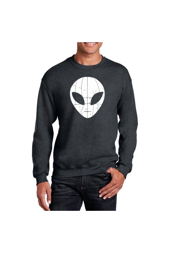 Men's Word Art Crewneck Sweatshirt - I COME IN PEACE