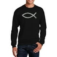 thumbnail image 1 of LA Pop Art Men's Word Art Crewneck Sweatshirt - Jesus Loves You, 1 of 2