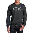 thumbnail image 1 of LA Pop Art Men's Word Art Crewneck Sweatshirt - Jesus Loves You, 1 of 2