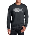thumbnail image 1 of LA Pop Art Men's Word Art Crewneck Sweatshirt - John 3:16 Fish Symbol, 1 of 2