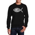 thumbnail image 1 of LA Pop Art Men's Word Art Crewneck Sweatshirt - John 3:16 Fish Symbol, 1 of 2