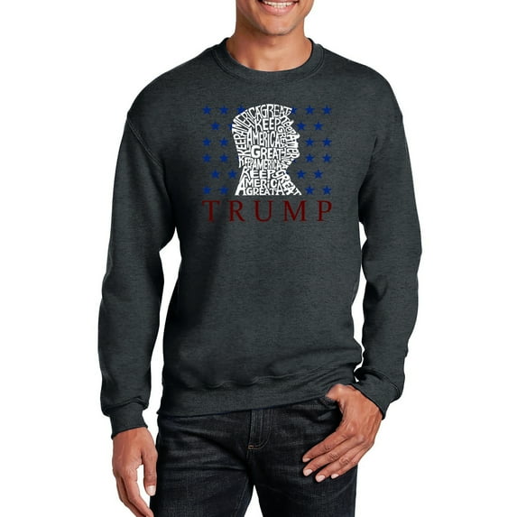 LA Pop Art Men's Word Art Crewneck Sweatshirt - Keep America Great - Donald Trump