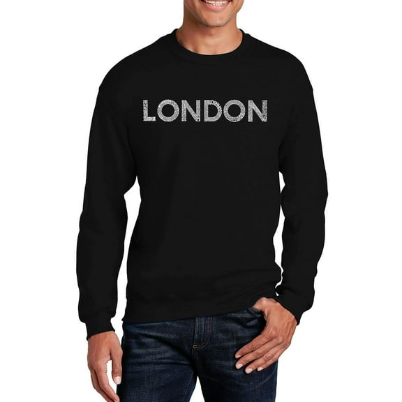 LA Pop Art Men's Word Art Crewneck Sweatshirt - LONDON NEIGHBORHOODS