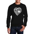 thumbnail image 1 of LA Pop Art Men's Word Art Crewneck Sweatshirt - LOVE IN 44 DIFFERENT LANGUAGES, 1 of 2