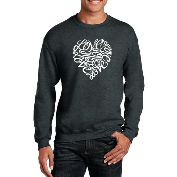 LA Pop Art Men's Word Art Crewneck Sweatshirt - LOVE