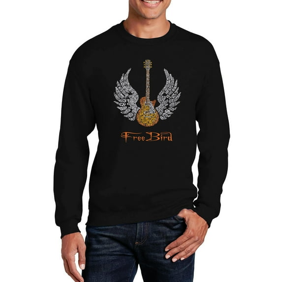 LA Pop Art Men's Word Art Crewneck Sweatshirt - LYRICS TO FREEBIRD