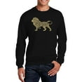 thumbnail image 1 of LA Pop Art Men's Word Art Crewneck Sweatshirt - Lion, 1 of 2