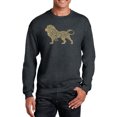 thumbnail image 1 of LA Pop Art Men's Word Art Crewneck Sweatshirt - Lion, 1 of 2