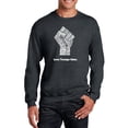thumbnail image 1 of LA Pop Art Men's Word Art Crewneck Sweatshirt - Love Trumps Hate Fist, 1 of 2