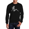 thumbnail image 1 of LA Pop Art Men's Word Art Crewneck Sweatshirt - MUDFLAP GIRL, 1 of 2