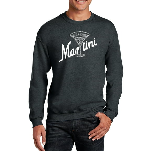 LA Pop Art Men's Word Art Crewneck Sweatshirt - Martini