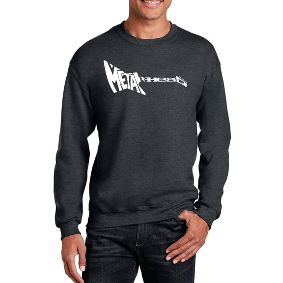 LA Pop Art Men's Word Art Crewneck Sweatshirt - Metal Head