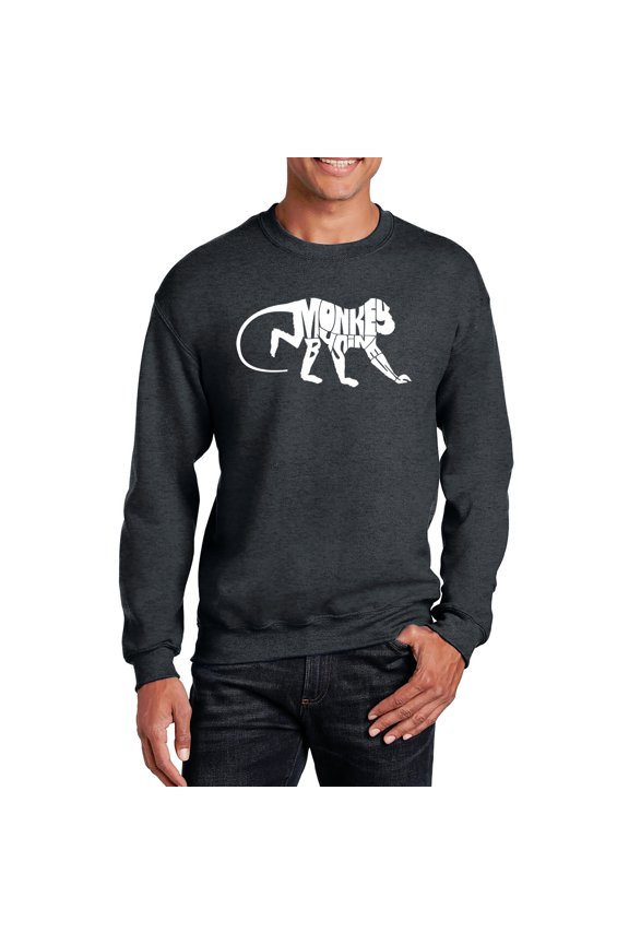 Men's Word Art Crewneck Sweatshirt - Monkey Business