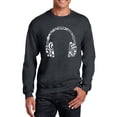 thumbnail image 1 of LA Pop Art Men's Word Art Crewneck Sweatshirt - Music Note Headphones, 1 of 2