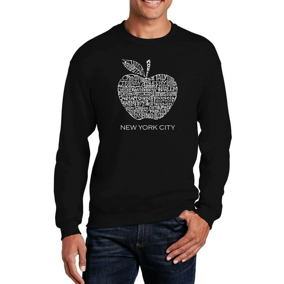 LA Pop Art Men's Word Art Crewneck Sweatshirt - Neighborhoods in NYC