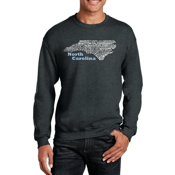 LA Pop Art Men's Word Art Crewneck Sweatshirt - North Carolina