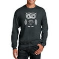 thumbnail image 1 of LA Pop Art Men's Word Art Crewneck Sweatshirt - Owl, 1 of 2