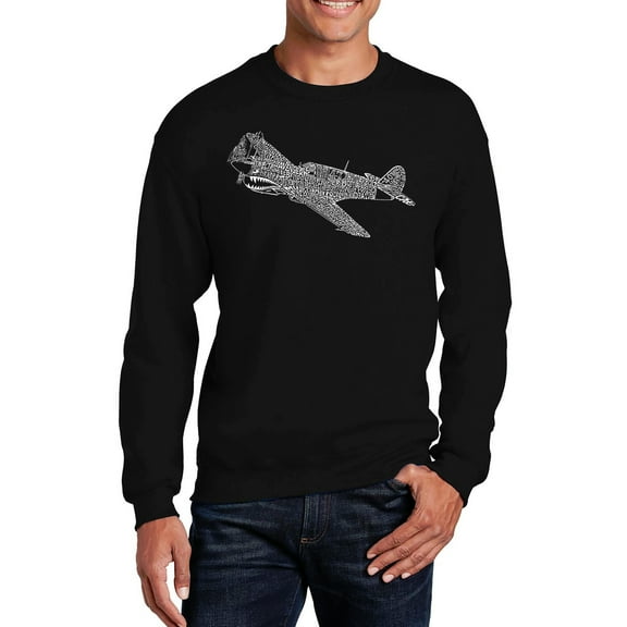 LA Pop Art Men's Word Art Crewneck Sweatshirt - P40