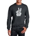 thumbnail image 1 of LA Pop Art Men's Word Art Crewneck Sweatshirt - PEACE FINGERS, 1 of 2