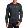 thumbnail image 1 of LA Pop Art Men's Word Art Crewneck Sweatshirt - PLUR, 1 of 2
