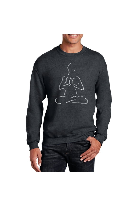 Men's Word Art Crewneck Sweatshirt - POPULAR YOGA POSES