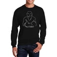 thumbnail image 1 of LA Pop Art Men's Word Art Crewneck Sweatshirt - POSITIVE WISHES, 1 of 2