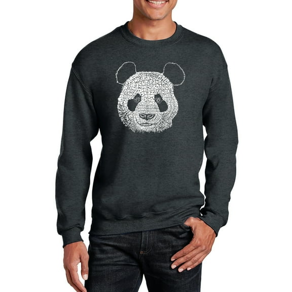 LA Pop Art Men's Word Art Crewneck Sweatshirt - Panda