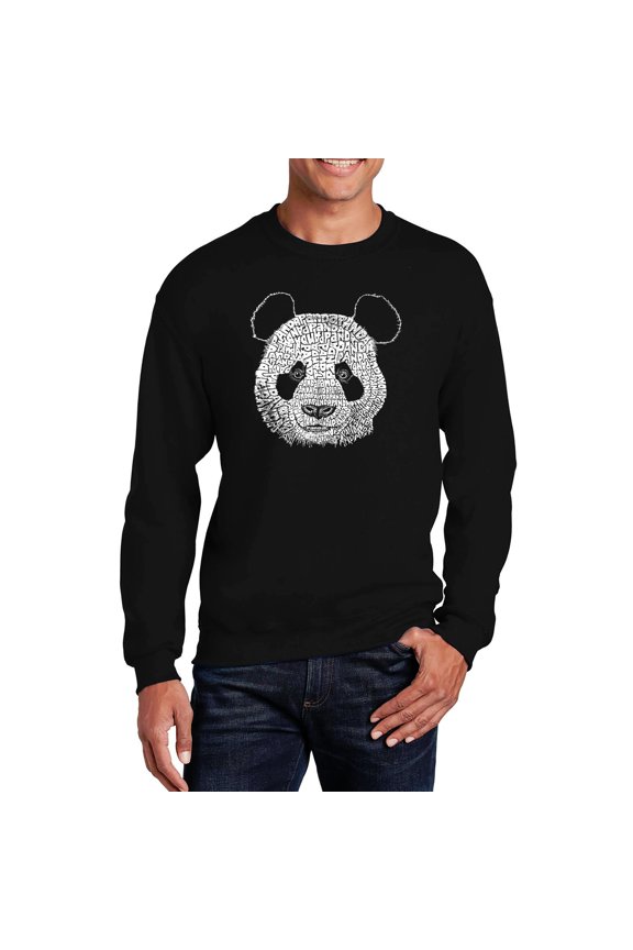 Men's Word Art Crewneck Sweatshirt - Panda